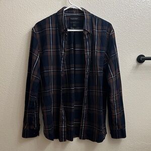 Banana Republic Cotton Plaid Shirt in Blue and Brown